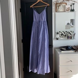 J Crew Blue Gingham Maxi Dress
